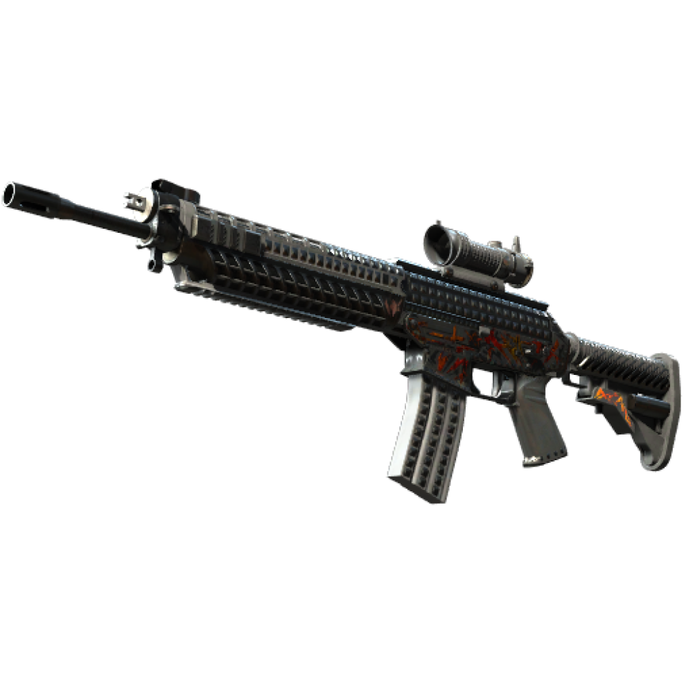 StatTrak™ SG 553 | Heavy Metal (Well-Worn)