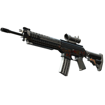 StatTrak™ SG 553 | Heavy Metal (Well-Worn)